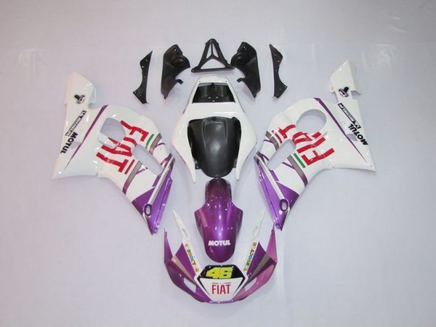 Carénage Moto Yamaha R6 1998-2002 - Blanc Violet Fiat 46