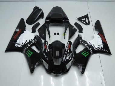 Carénage Moto Yamaha R1 2000-2001 - Noir Blanc Monster