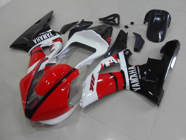 Carénage Moto Yamaha R1 2000-2001 - Rouge Noir Blanc Courses Version