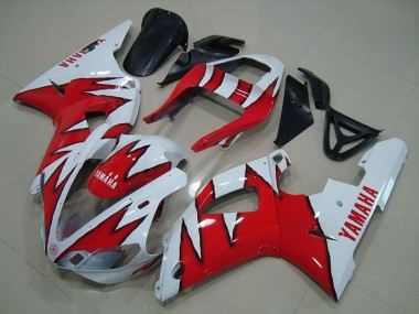 Carénage Moto Yamaha R1 2000-2001 - Blanc Rouge Flamme