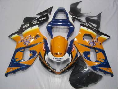 Carénage Moto Suzuki GSXR 600 K1 K2 K3 2001-2003 - Bleu Orange Corona Extra