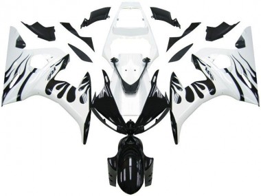 Carénage Moto Yamaha R6 2003-2005 - Blanc Flamme Noir