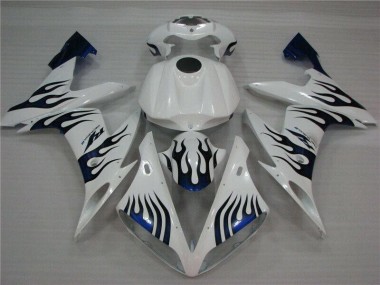 Carénage Moto Yamaha R1 2004-2006 - Blanc Bleu Flamme