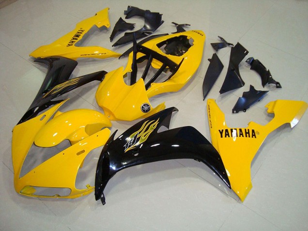 Carénage Moto Yamaha R1 2004-2006 - Jaune Noir Flamme