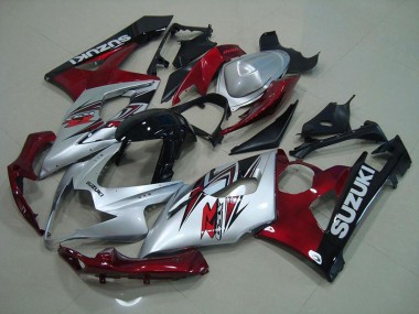 Carénage Moto Suzuki GSXR 1000 K5 2005-2006 - Argent Rouge