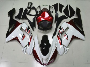 Carénage Moto Kawasaki ZX6R 2007-2008 - Blanc Noir Rouge