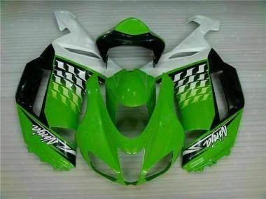 Carénage Moto Kawasaki ZX6R 2007-2008 - Vert Blanc Ninja