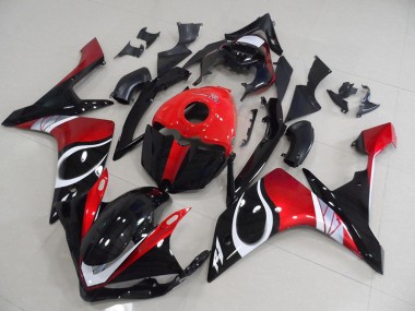 Carénage Moto Yamaha R1 2007-2008 - Noir Rouge Brillant