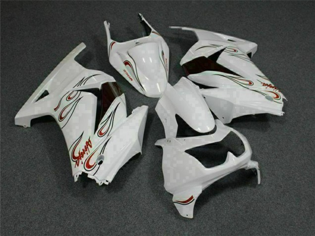 Carénage Moto Kawasaki EX250 2008-2012 - Blanc Rouge