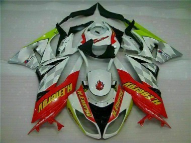 Carénage Moto Kawasaki ZX6R 2009-2012 - Blanc Rouge H. Énergie