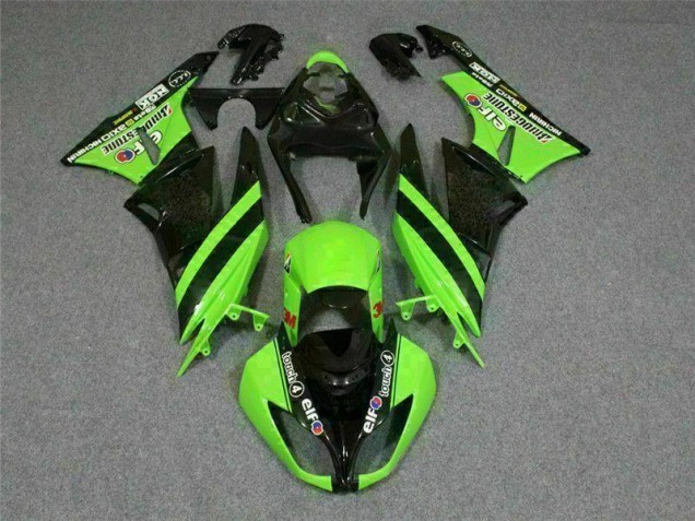 Carénage Moto Kawasaki ZX6R 2009-2012 - Noir Vert 3M Touch4