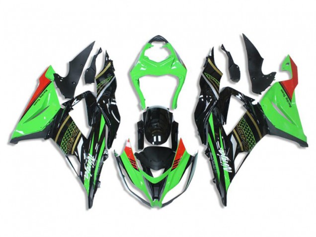 Carénages Moto Kawasaki ZX6R 2013-2018 - Vert Noir